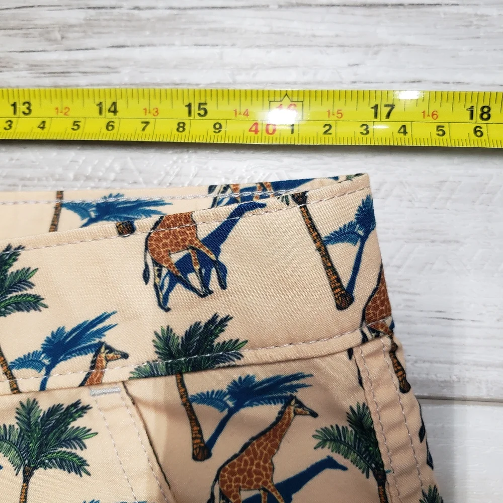 Retromarine New York Swim Trunks Swimsuit Giraffe Print Medium Drawstring Lined